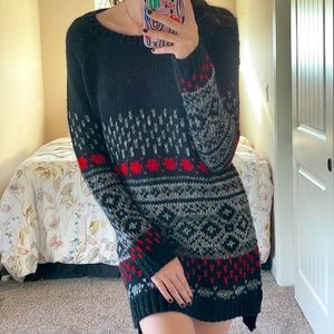 Black, grey, and red sweater dress!! 😍